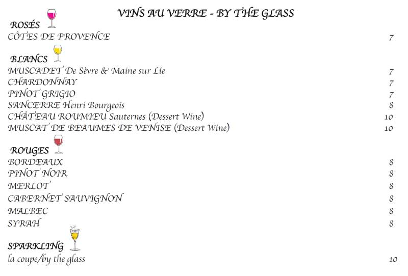 Wines by the glass
