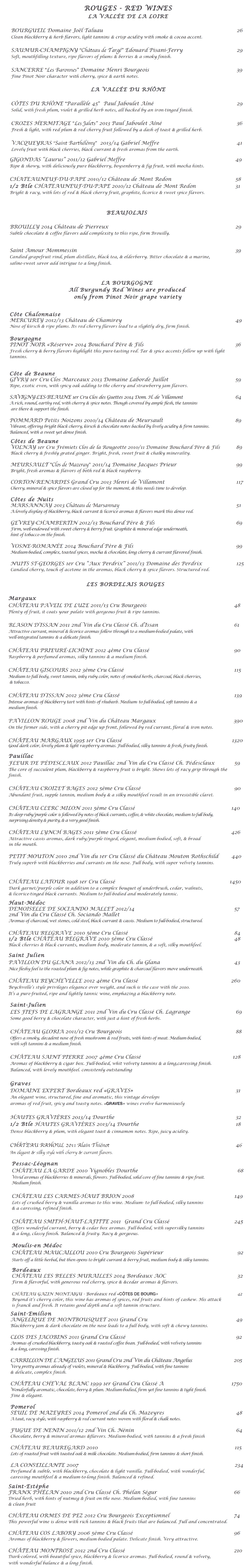 Red Wines
